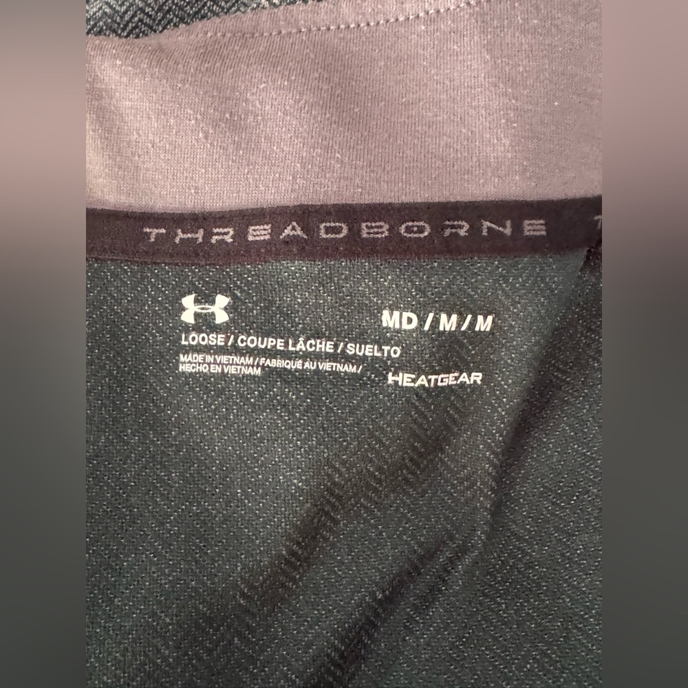 Under Armour Threadborne Teal Herringbone Quarter-Zip EUC Medium - Picture 8 of 8